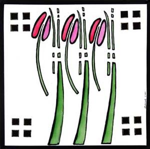 Formal Tulips Window Vinyl