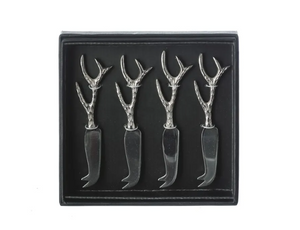 4 mini antler cheese knives